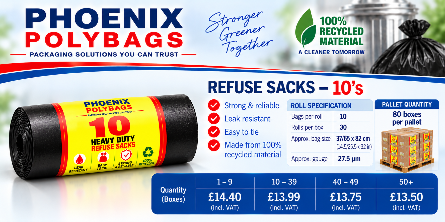Black Refuse Sacks - 10's - Image 2
